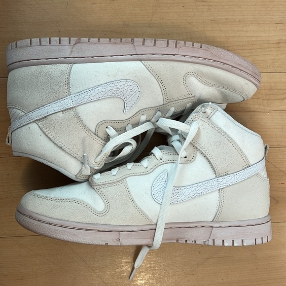 Nike Dunk Hi Retro size 10 Cracked Leather Salt Flats DV0822-100 Men's - Picture 3 of 12